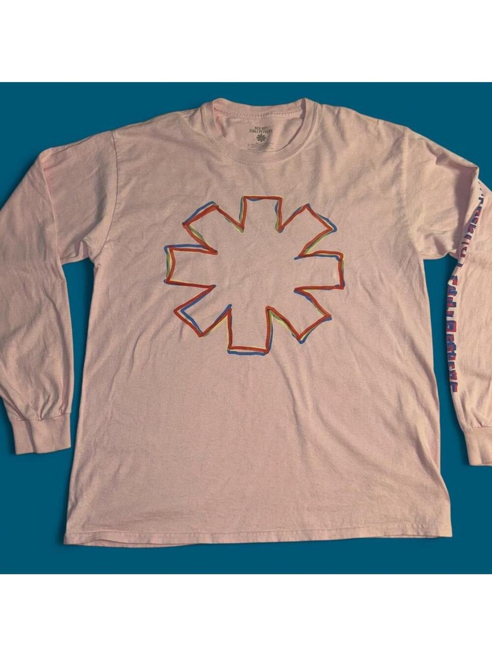 Red Hot Chili Peppers Pink Long Sleeve Band Tee L
